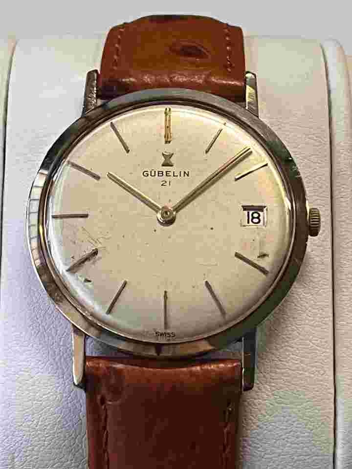 Gübelin vintage dresswatch Slend-O-Matic 21 jewels 