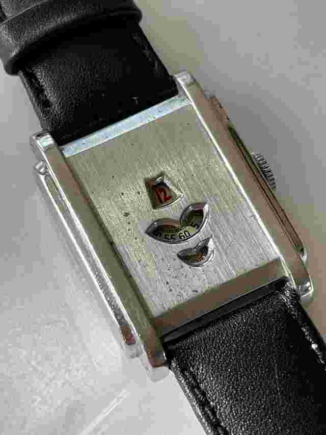 Anonymous Art Deco Digital Jumping Hour Chrome Antique Swiss Made