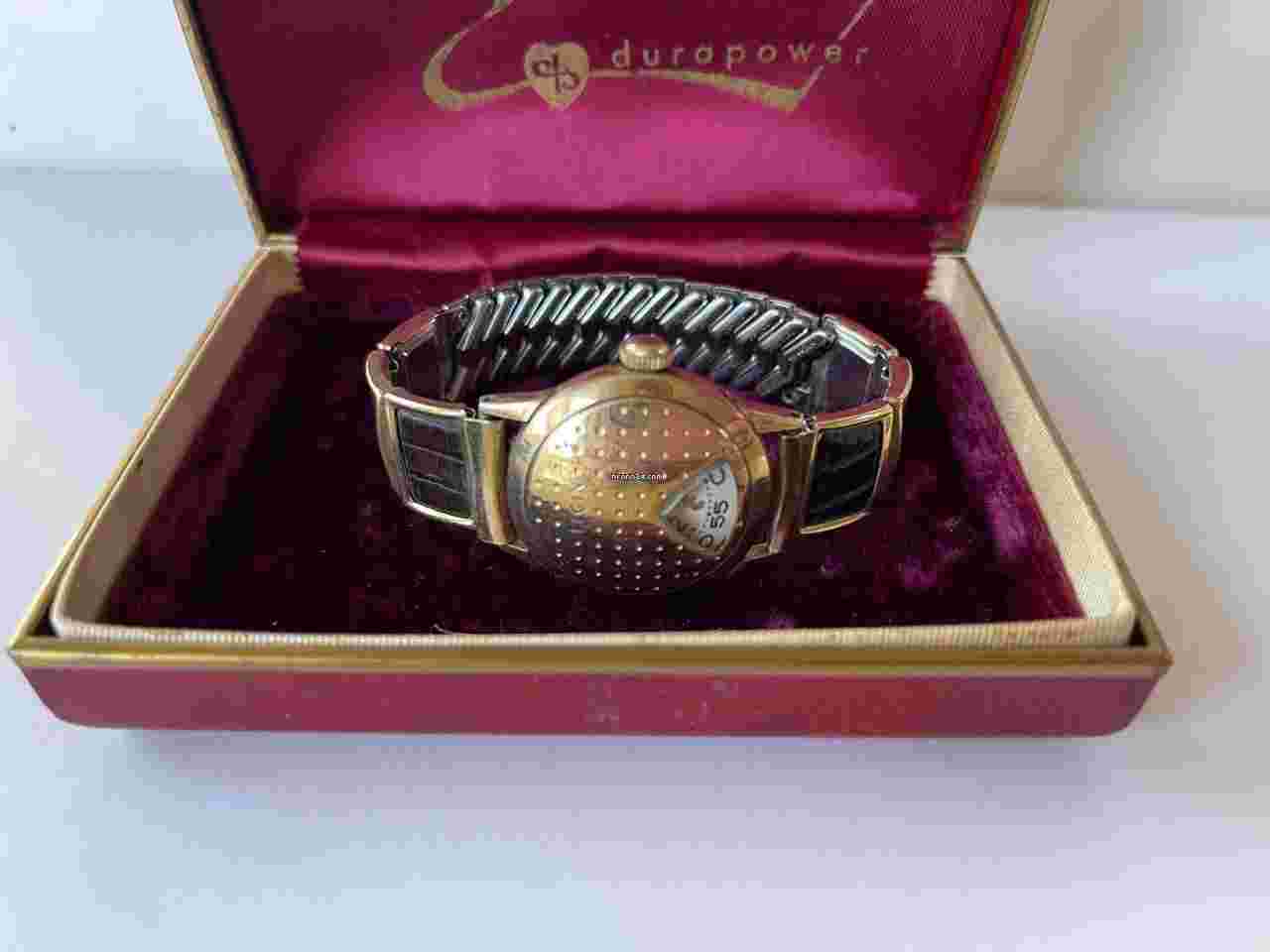 Elgin
                           
                                 Direct Read Golf Ball Jumping Hours 10K Gold Filled Vintage Original Box Swiss Made