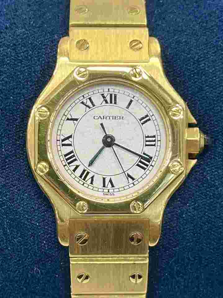 Cartier
Santos Octagon 0906 Yellow Gold Automatic White Dial Ladies Watch 25mm