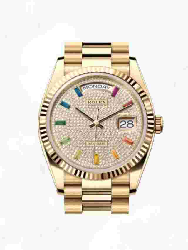 Rolex Day-Date 36
                           
                                 Yellow Gold Rainbow Diamond Dial 128238 (New/Unworn)