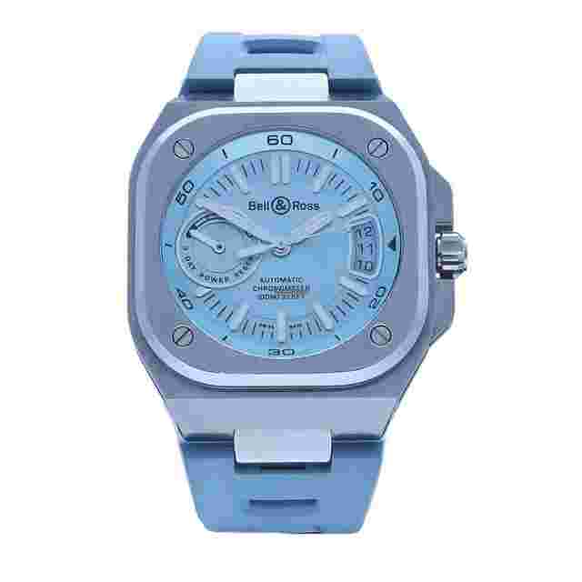 Bell & Ross
                           
                                 BRX5R-IB-ST/SRB BR-X5 Ice Blue Steel 41 mm Rubber Auto Men's Watch