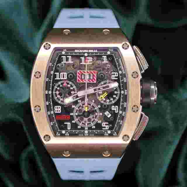 Richard Mille RM 011
                           
                                 FULL SET MINT RM011 Felipe Massa 50MM Skeleton Dial Rose Gold Titanium