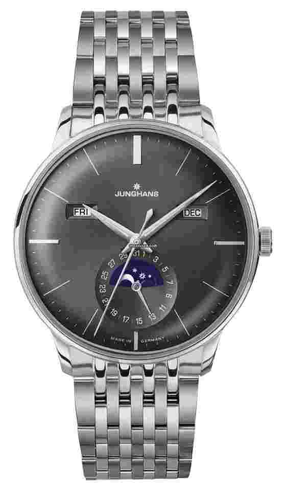 Junghans Meister Calendar
                           
                                 Kalender Automatic Moonphase Steel Mens Watch 27/4505.47