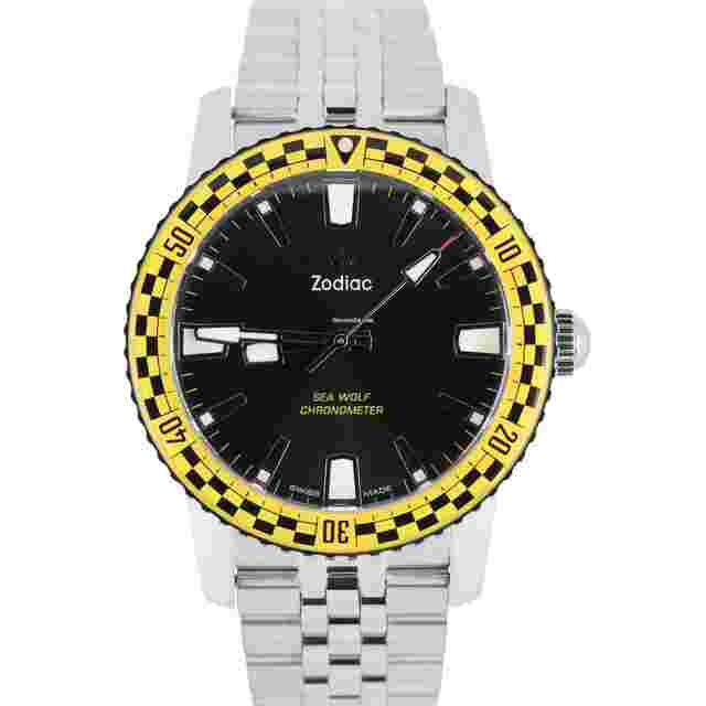Zodiac Sea Wolf
                           
                                 Rally Yellow Topper Limited Edition Black 40mm ZO9272 Watch BOX