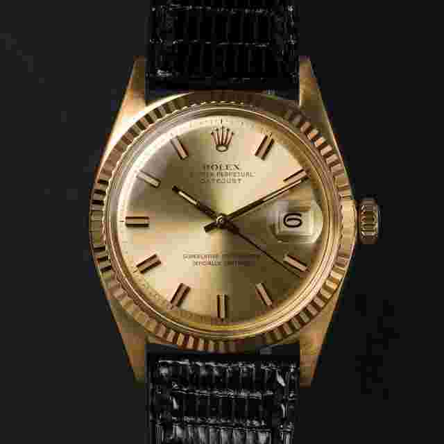 Rolex Datejust 36
                           
                                 'Wide Boy' No Lume Champagne dial Ref. 1601 in 18K YG from 1960