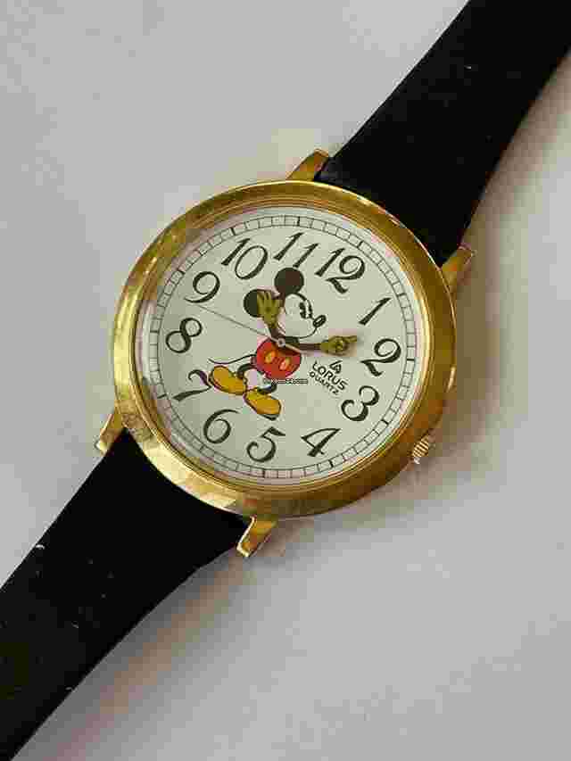 Lorus
                           
                                 by Seiko Mickey Mouse Gold Capped Large Vintage Ref.73230 V501 0A20 Made in Japan