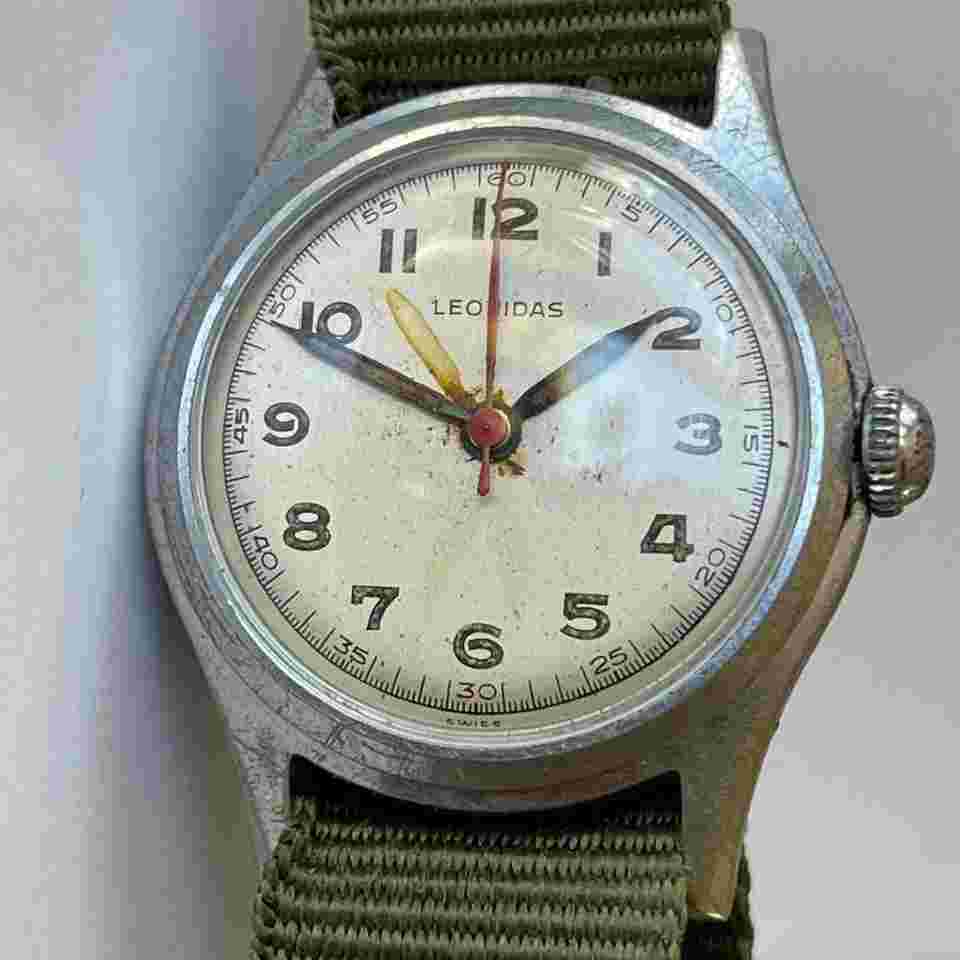 Leonidas Military Aviation Pilot WWII S/Steel Swiss Made