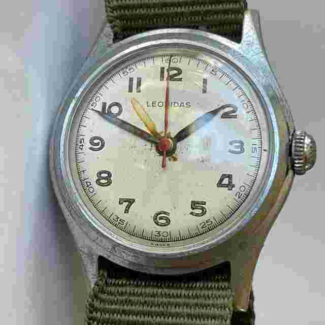 Leonidas Military Aviation Pilot WWII S/Steel Swiss Made