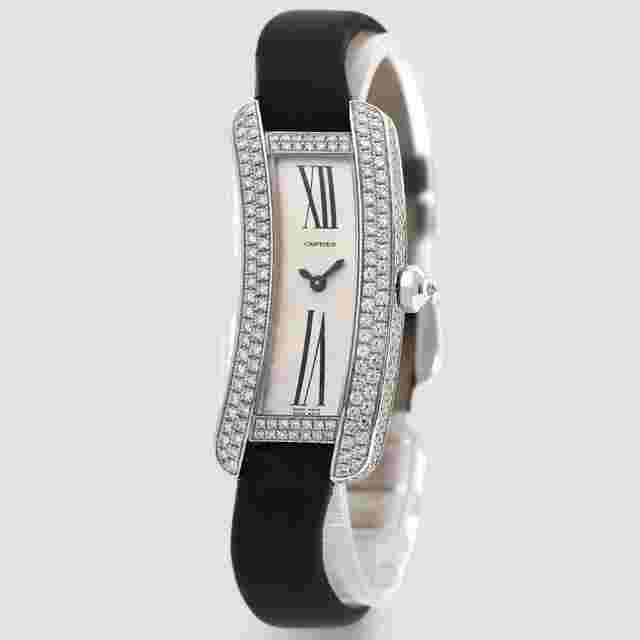 Cartier Tank S Watches WJ300950 K18 White Gold/Leather Ladies