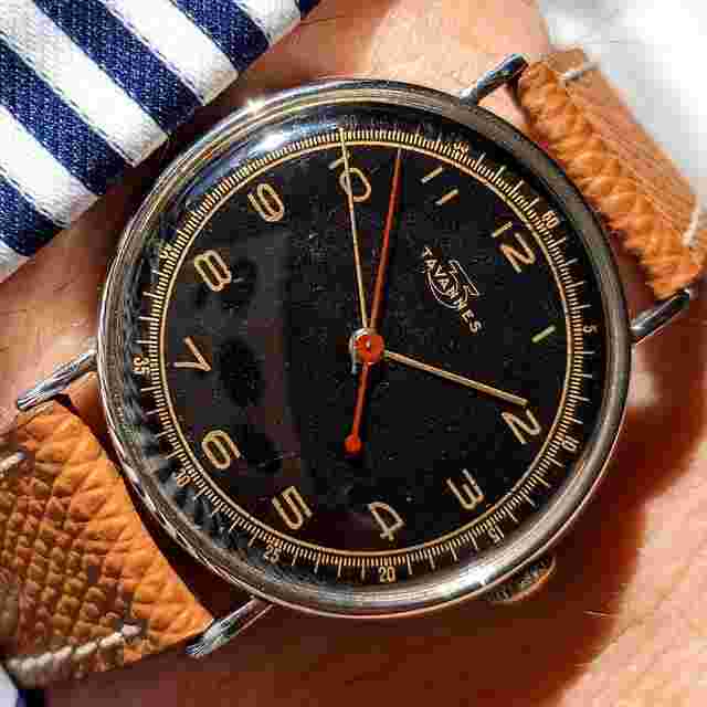 Tavannes
                           
                                 8721 MILITARY 1930 GILT BLACK DIAL PATENTED 26514