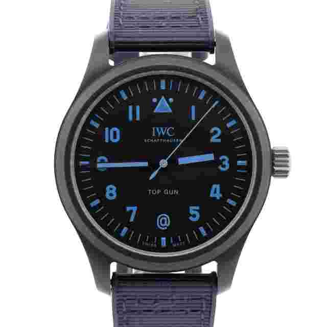 IWC Pilot Chronograph Top Gun 2023 PAPERS IWC Pilot TOP GUN Black Ceramic Blue Watches@ IW326904 41mm BOX