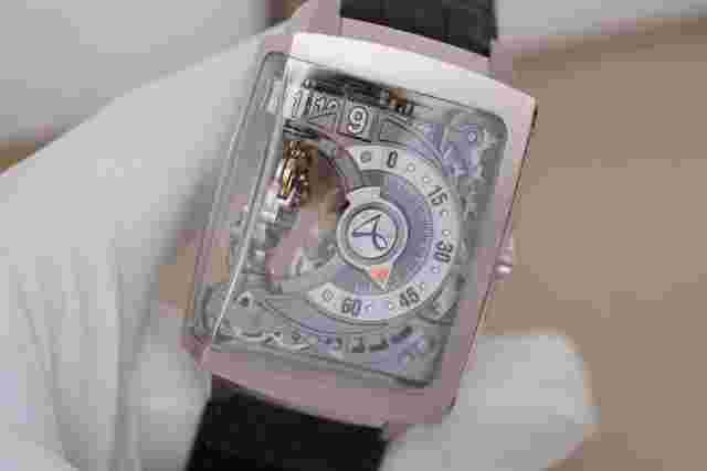 Hautlence White gold standing tourbillon watch