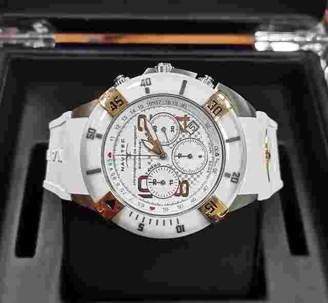 Navitec TCA céramique blanche or Chronographe Navitec automatique 