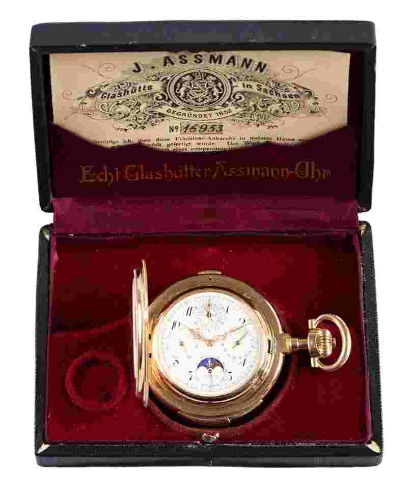 Julius Assmann Glashütte : An Important and Exceptionally heavy Astronomical Pocket Watch with Minute Repeater