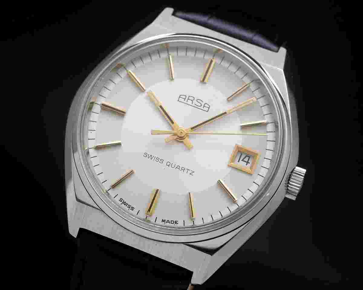 ARSA (Auguste Reymond SA) New Old Stock 1970's very rare dress vintage quartz NOS SERVICED WARRANTY With an AS-ESA 536.121 movement 