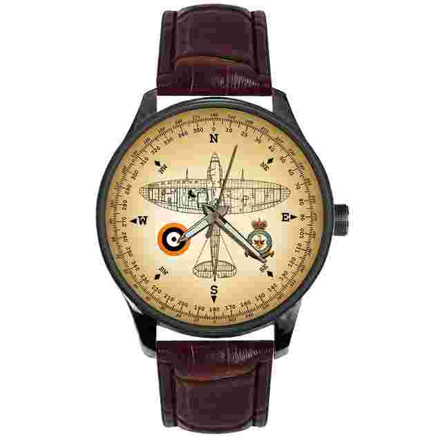 superbrass WW II SUPERMARINE SPITFIRE 92 'East India' Squadron Compass Art Solid Brass Collectible RAF Watch Bronze Case Special Edition 