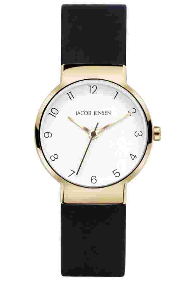 Jacob Jensen 196 Damen-Armbanduhr Titan Quarz Goldfarben 