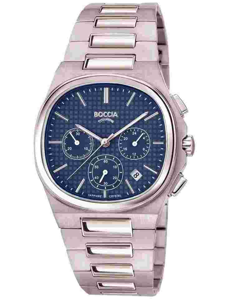 Boccia 3740-01 Herrenuhr Titanium Saphirglas Chronograph 39mm 5ATM 