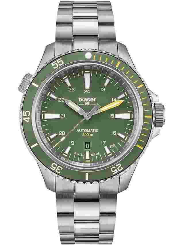 Traser H3 110328 P67 Diver Automatik Green Herrenuhr 46mm 50ATM