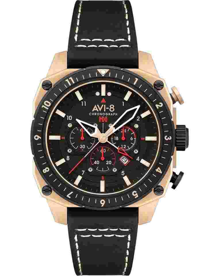 AVI-8 AV-4100-06 Herrenuhr Hawker Hunter Dual Time Chronograph 43mm 5ATM