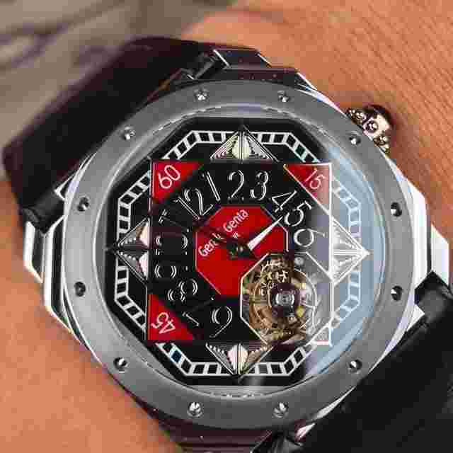 Gérald Genta Octo Bi-Retro Tourbillon Retrograde Hours Platinum automatic watch 43X48MM .OCTO OTR.Y.76 OCTO TOURBILLO