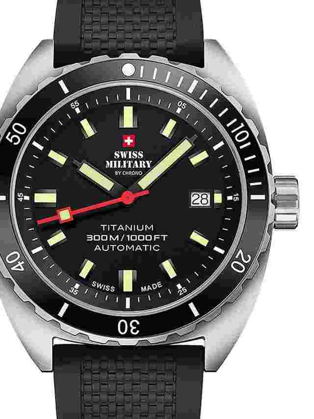 Swiss Military SMA34100.06 Diver Titanium Automatik Herrenuhr 42mm 30ATM