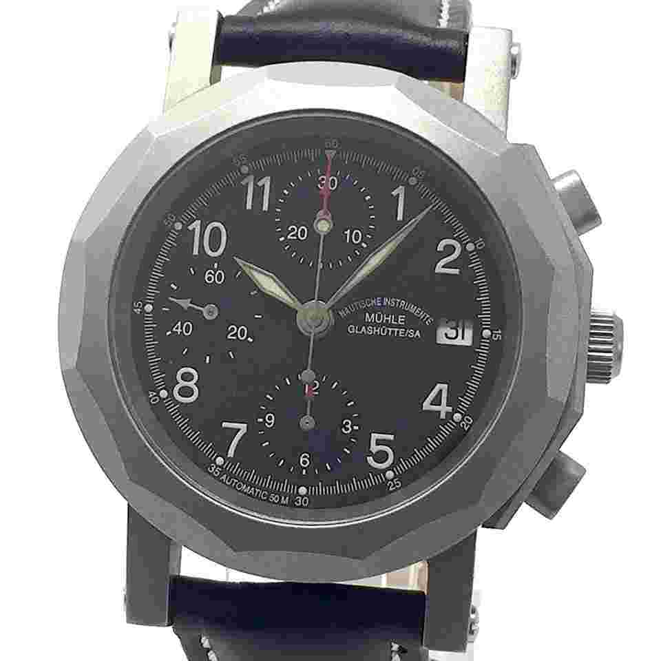 Mühle Glashütte (like new & unworn) TITANIUM Marineflieger Chronograph Full-Set M1-31-10 QIII