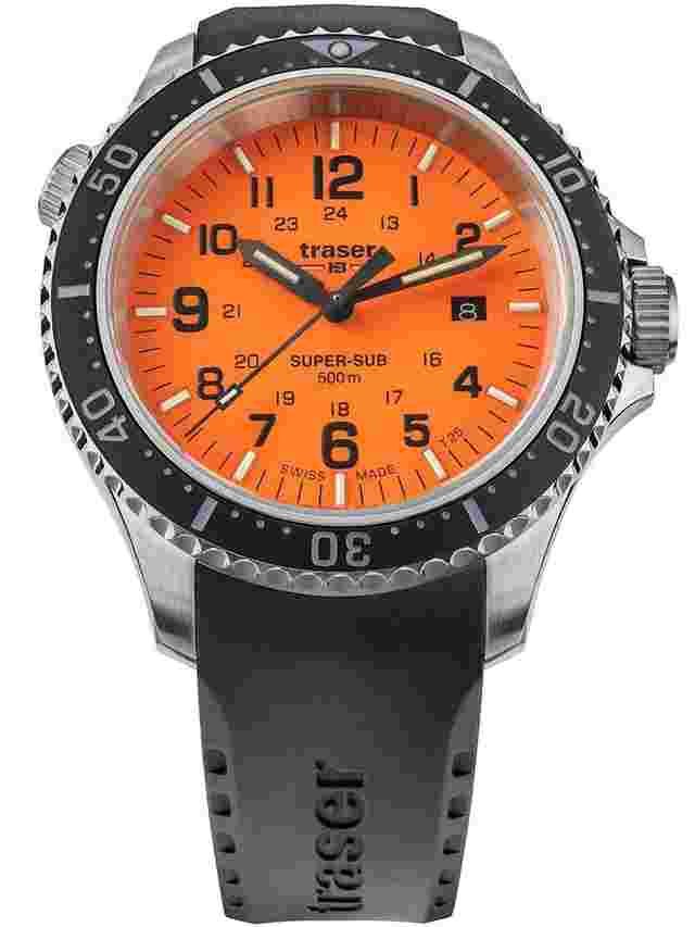 Traser H3 109380 P67 T25 SuperSub Orange Herrenuhr 46mm Taucheruhr 50ATM