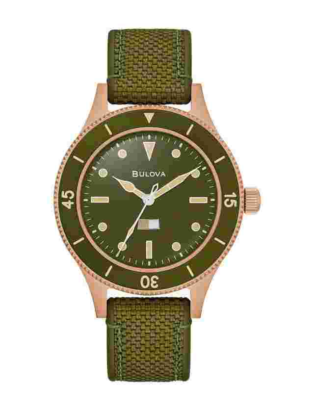 Bulova archive series mil ships 41 mm automatic watch 98a324