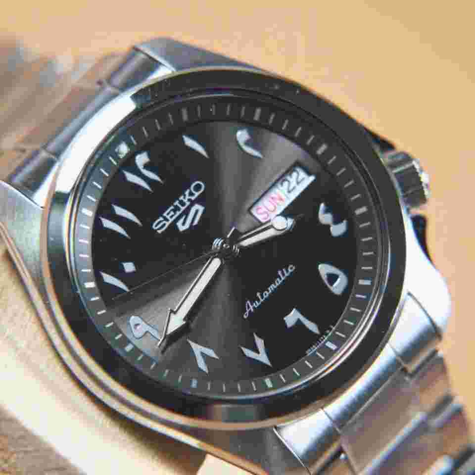 Seiko 5 Automatic Arabic Grey Dial Stainless Steel Men's Watch (Exclusive Model)