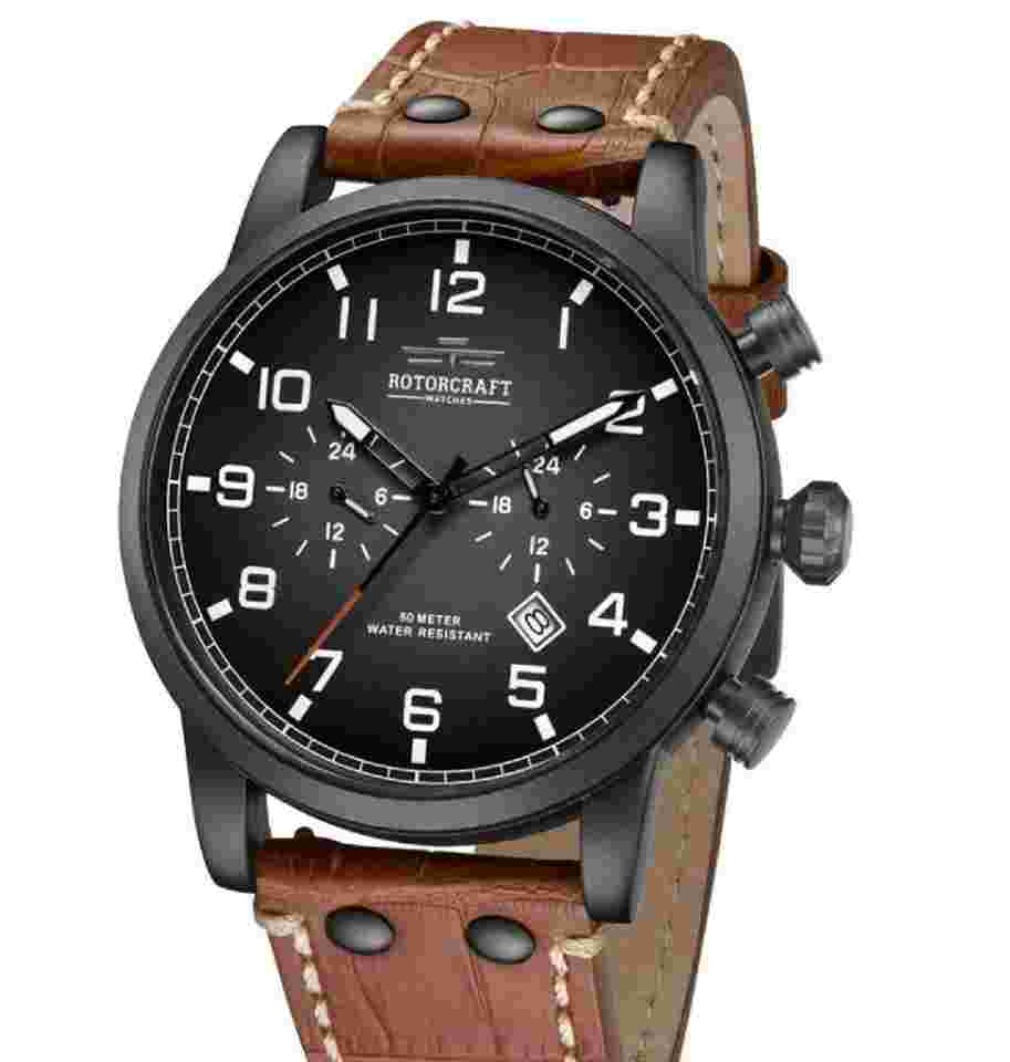 Rotorcraft RC1303 Base Dual Time Quartz herenhorloge inclusief luxe opbergbox