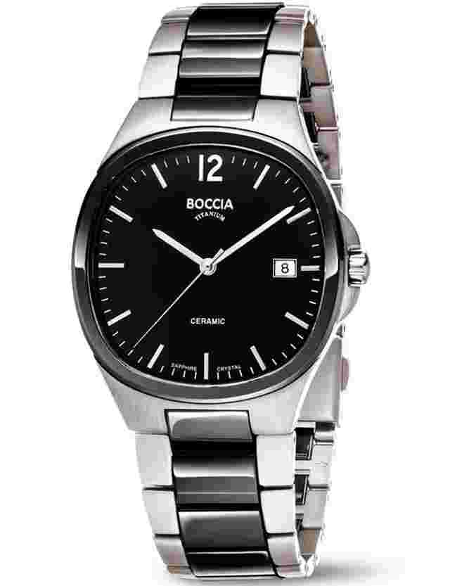 Boccia 3668-01 Herrenuhr Titanium Saphirglas Keramik 38mm 5ATM
