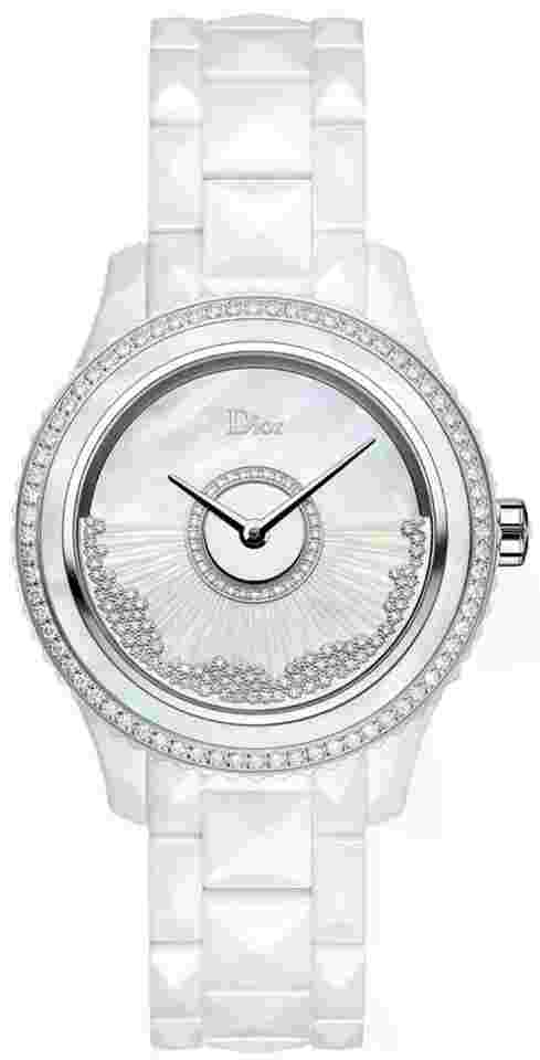 Christian Dior VIII Grand Bal White Ceramic Diamond Women's Watch CD124BE4C002 Full Complete Set