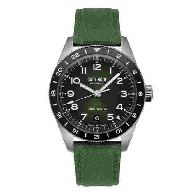 Carlingue Montre Aviation 01 Vert CT-002-D 