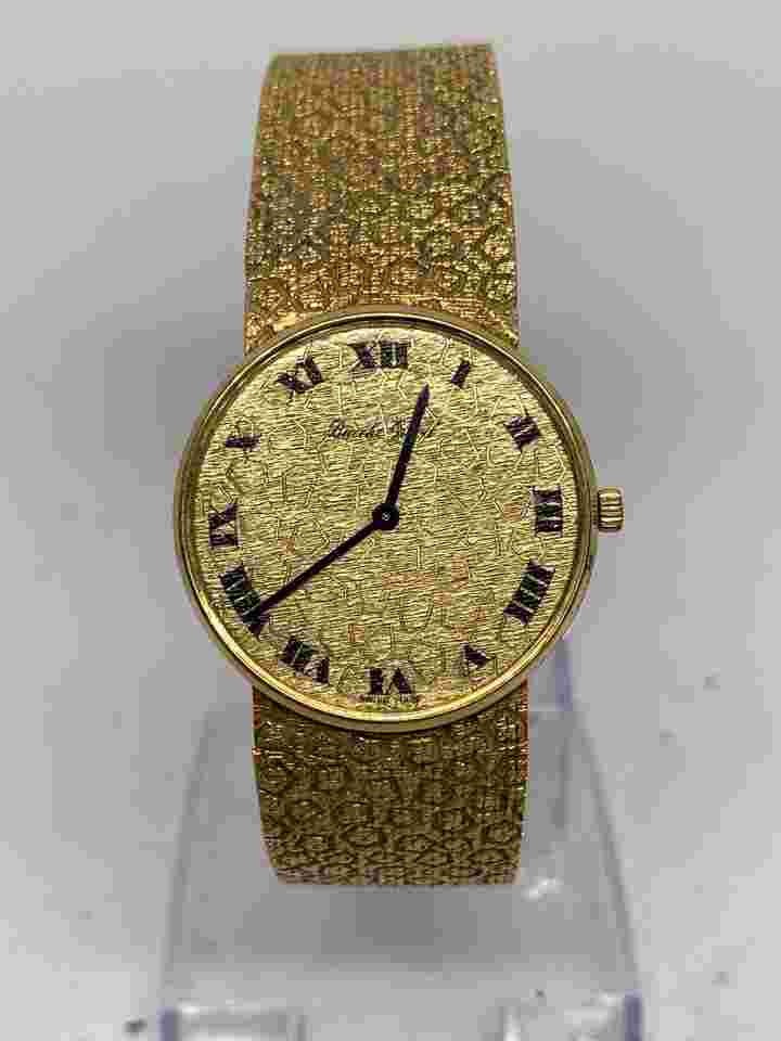 Bueche Girod Solid 18K Yellow Gold Integrated Bracelet Dress Watch 