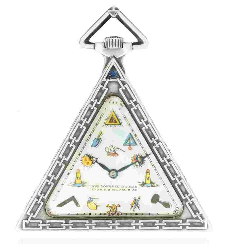 Depose R.U. Triangular Masonic Pocket Watch Rare 