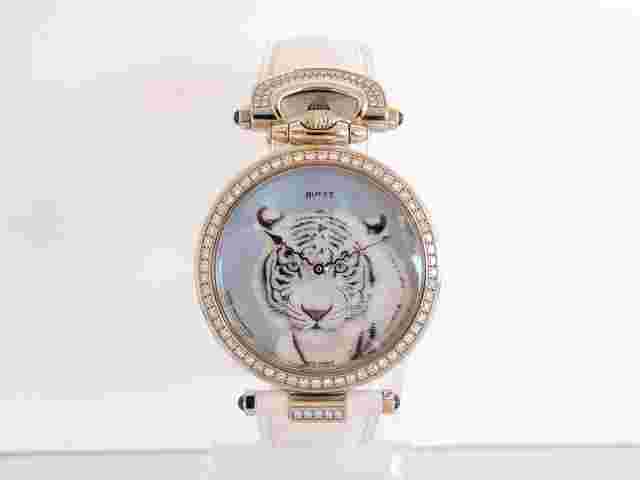 Bovet Amadeo Fleurier Handcrafted 18K White Gold Diamond Set MOP Tiger Dial
