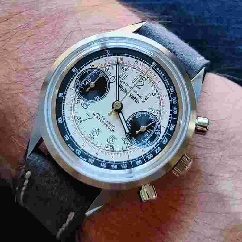 Wyler Vetta Chronographe 36mm Steel Case Two-Tone Dial
