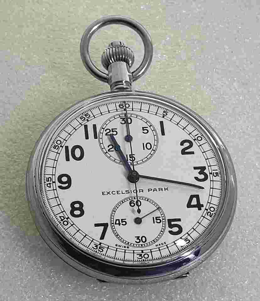 Excelsior Park Chronograph pocket watch vintage chrono pocket watch in collector's condition