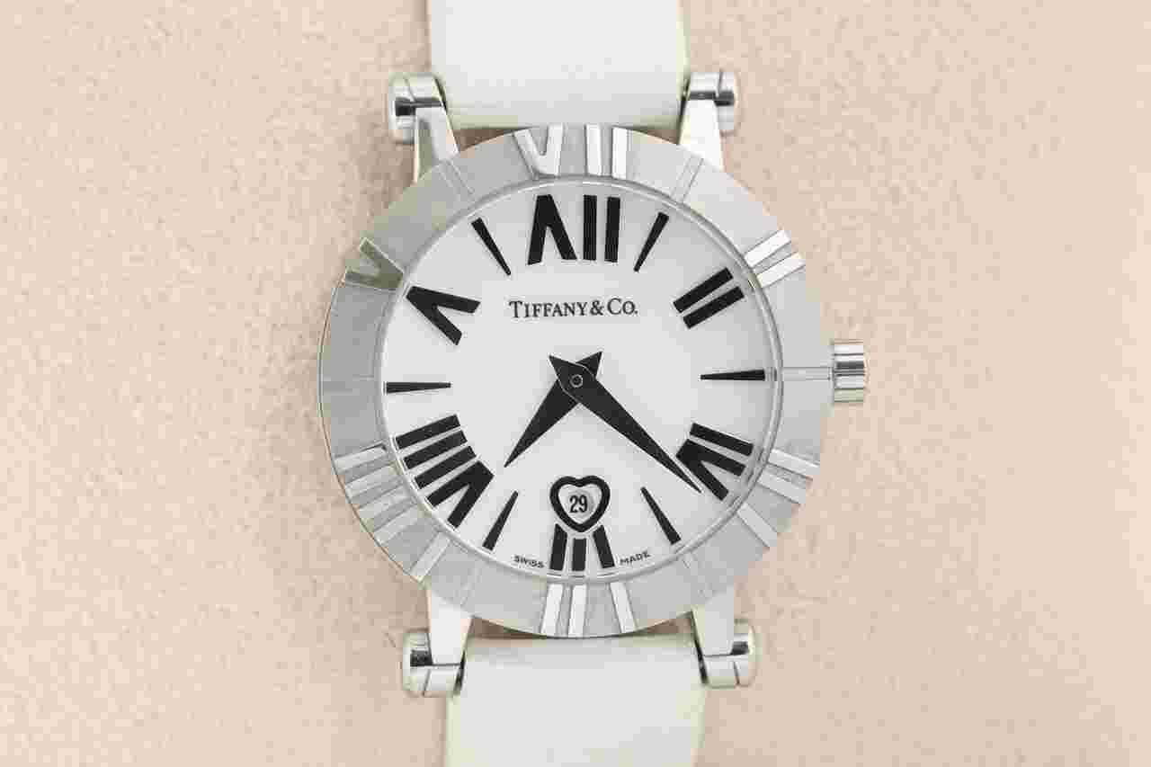 Tiffany Atlas White Dial Roman Bezel Index Women's Quartz