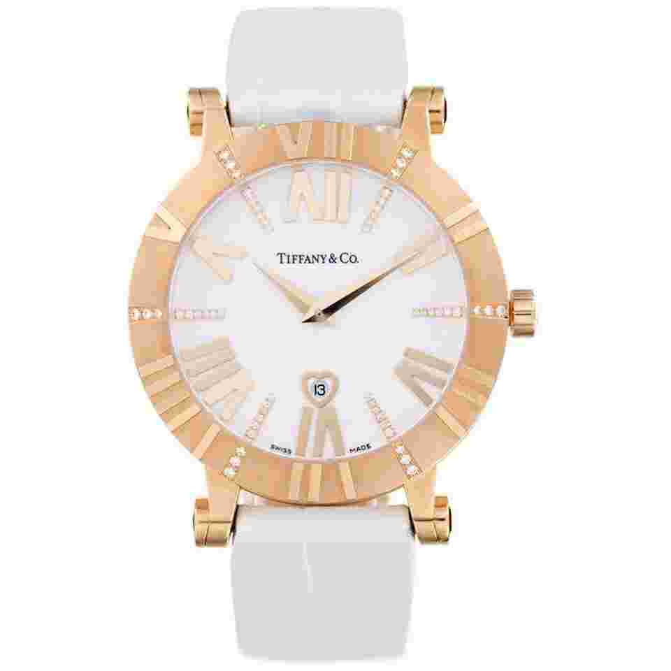 Tiffany & Co. Atlas Lady 36mm 18K Rose Gold Diamond Watch Z1301.11.31E20C71E