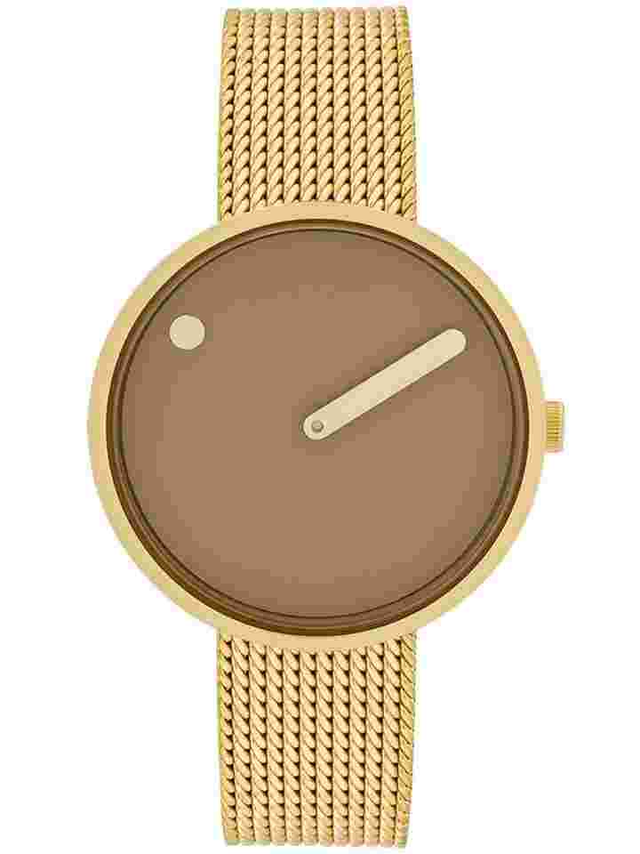 PICTO 34002-0914G Cappuccino Brown Unisex 34mm 5ATM