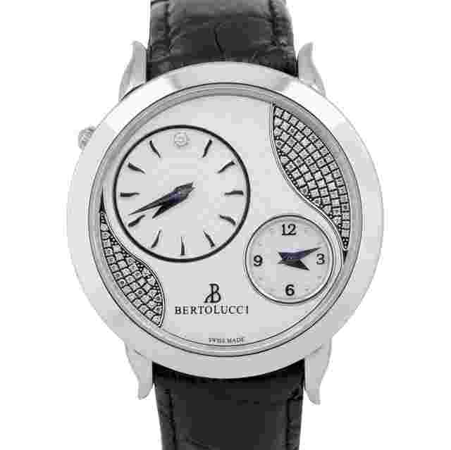 Bertolucci 1213 Volta Mother of Pearl Diamond 42mm Steel Leather Quartz Watch