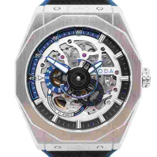 Noda Aero Series-1 43MM Stainless Steel Blue Skeleton Dial Automatic Watch 
