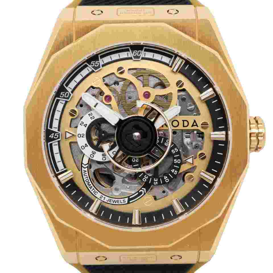 Noda G75 Skygold Limited Edition 43MM Gold Skeleton Dial Automatic Watch 