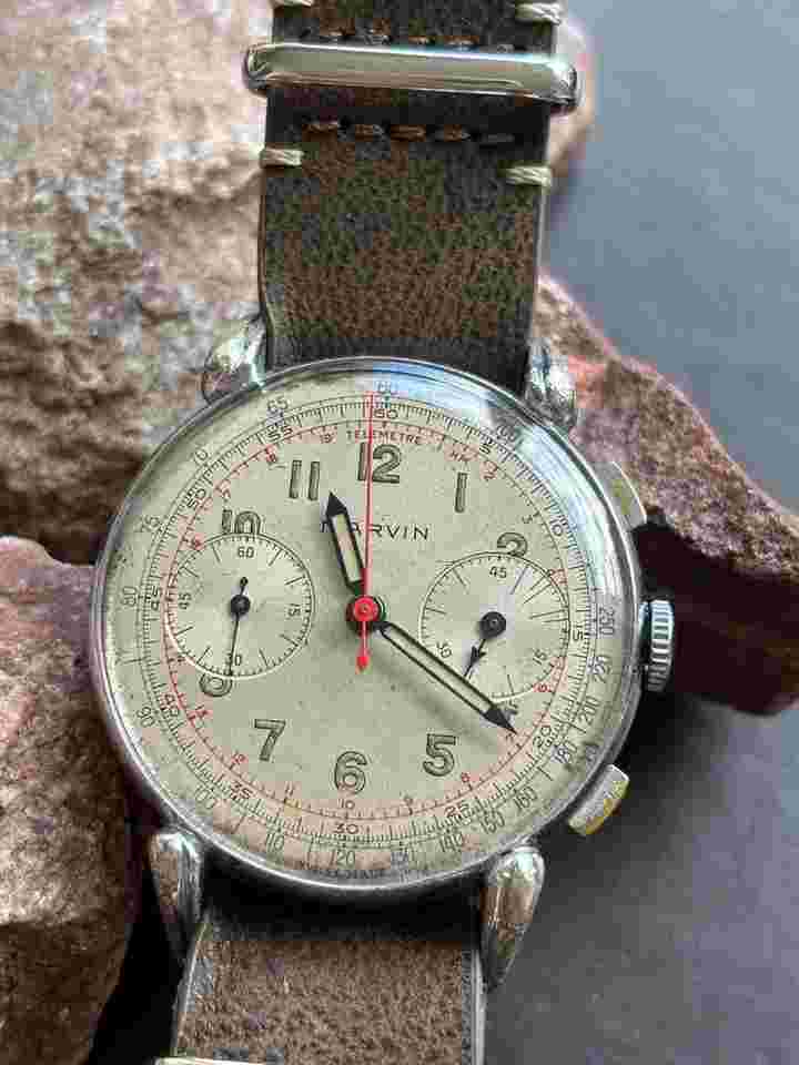 Marvin Vintage Vintage Marvin Chronograph Telemètre – Rare 1940s Military/D