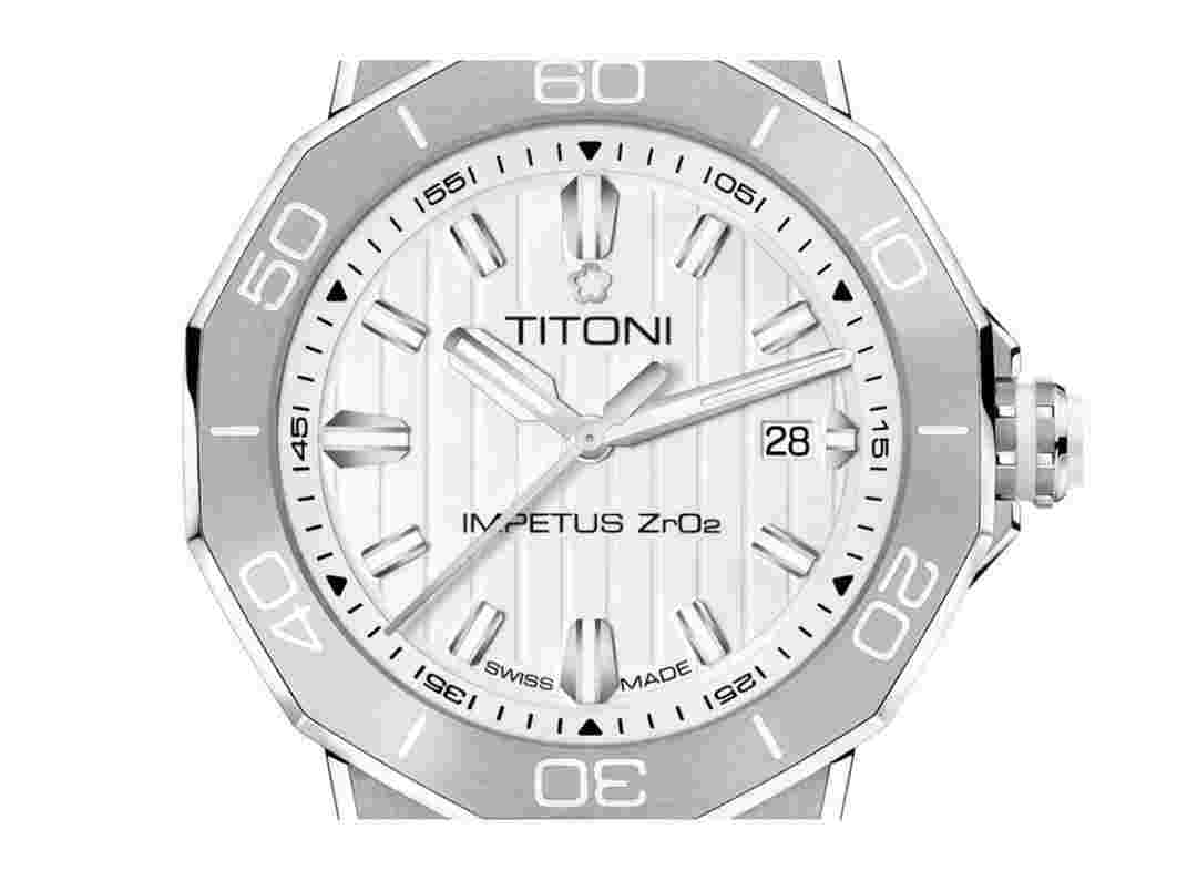 Titoni Impetus CeramTech White Steel + Extra Steel Bracelet New Full Set Warranty Official dealer 