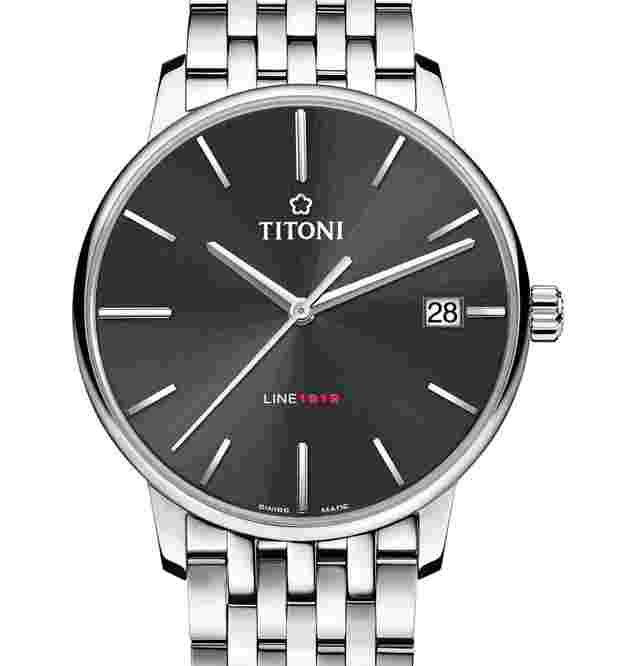 Titoni Line 1919 Anthracite New Full Set Warranty Official dealer