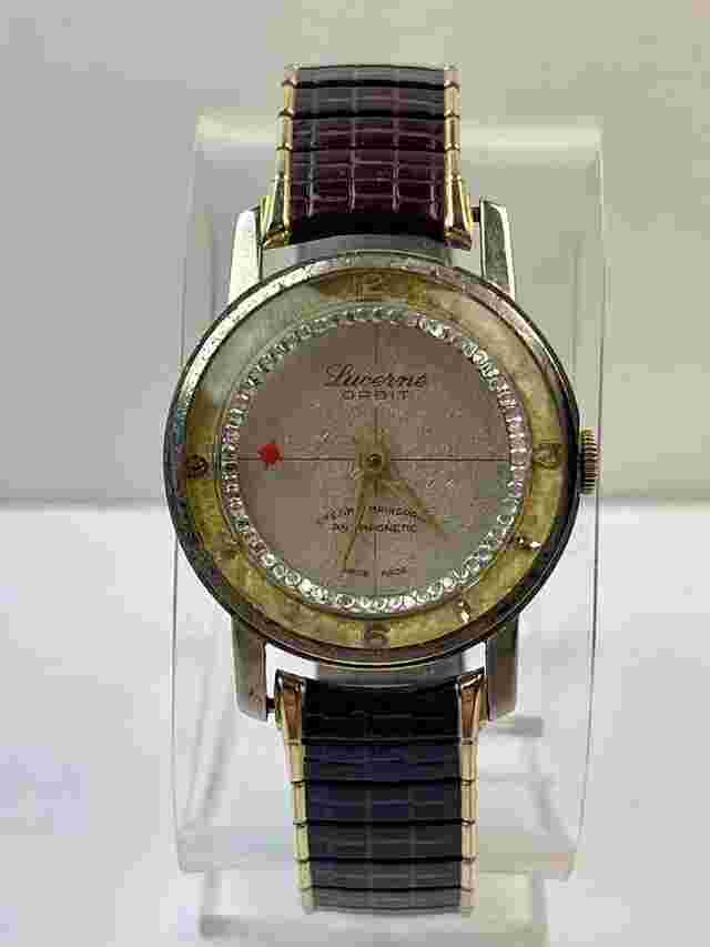 Lucerne Orbit Rotating Sparling Seconds Disc Vintage Diamond Tooled Swiss Made 